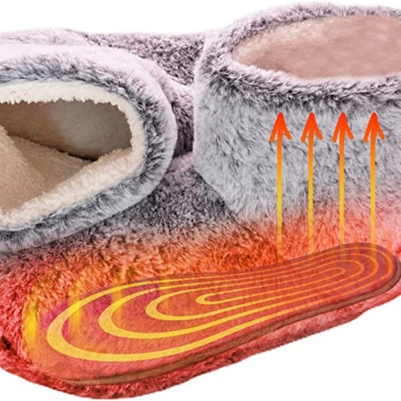 Heated Booties Thick Warm Winter Feet Warmers with Microwavable Heatable Inserts - Picture 1 of 6